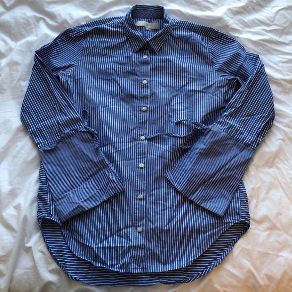 Loft Striped Button-up Blouse - Picture 2 of 9